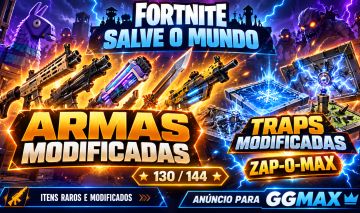 (ITENS)FORTNITE SALVE O MUNDO | ARMAS 130 MOD + TRAPS MOD + ZAP-O-MAX