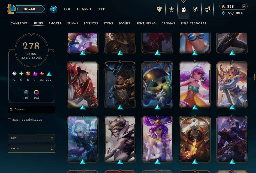 CONTA LOL: NÍVEL 773 | 278 SKINS | 5 ULTIMATE | 7 MÍTICAS | 31 LENDÁRIAS