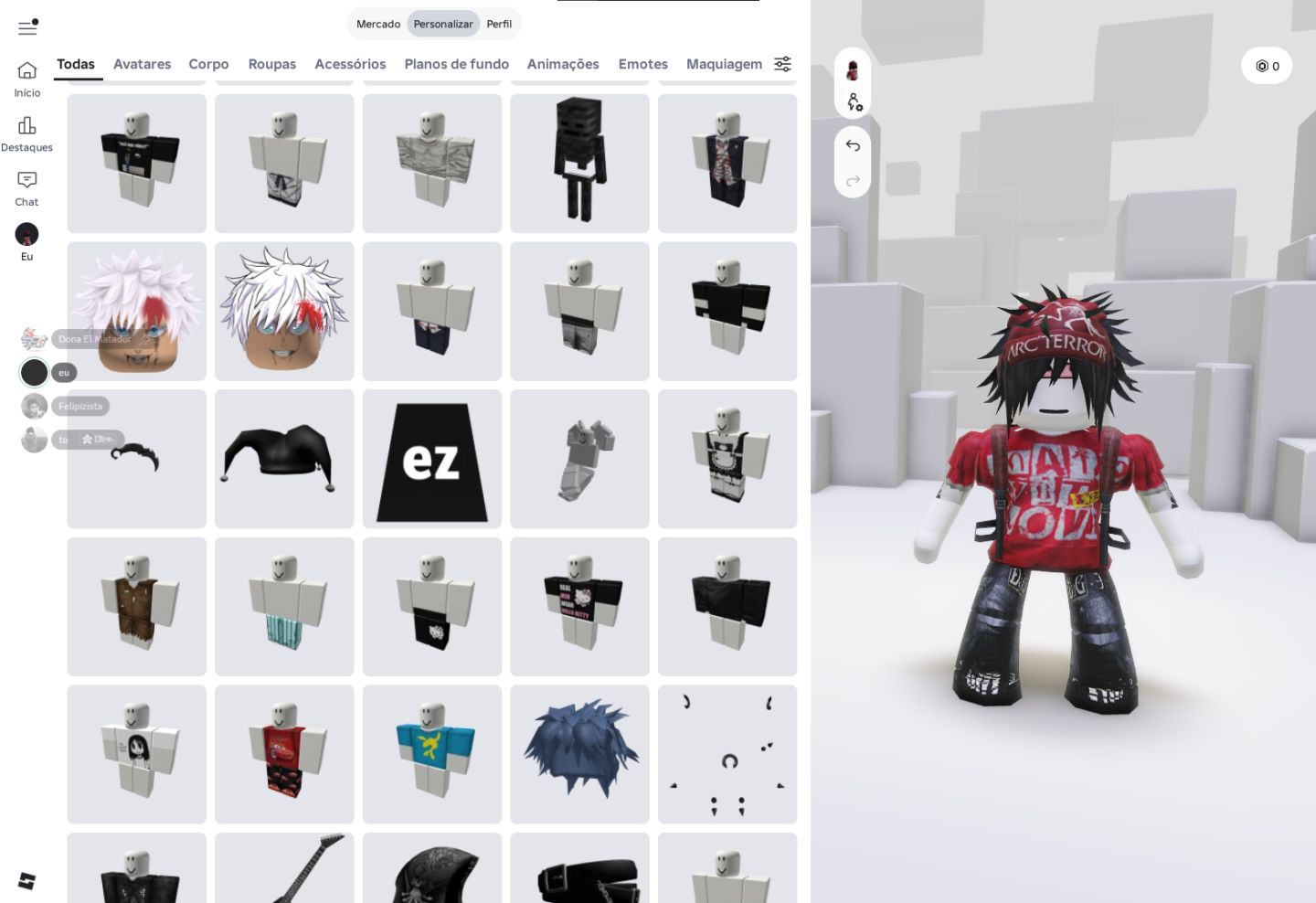 Conta de roblox upada em varios jogos