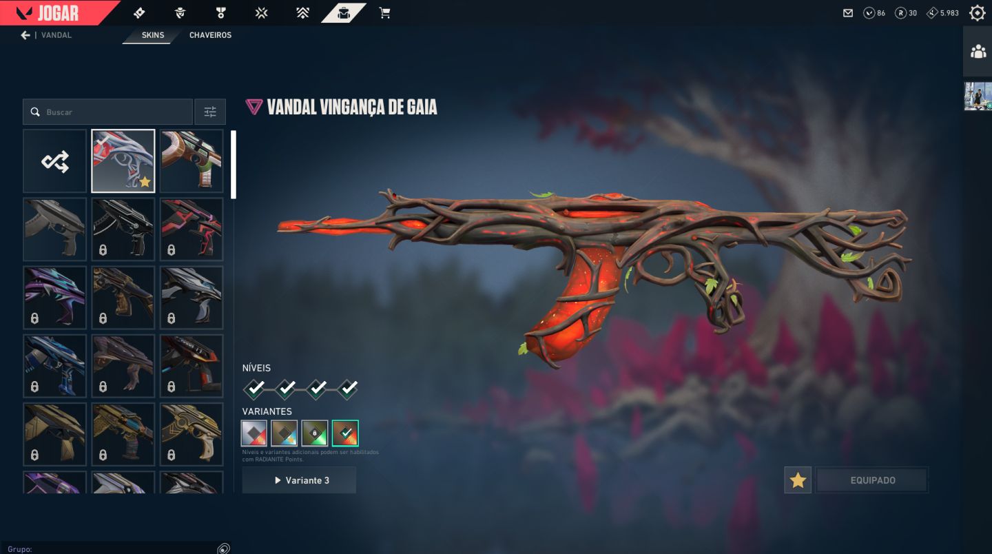 CONTA COM PACOTE CHAMPIONS E VANDAL GAIA (LER DESCRICAO)