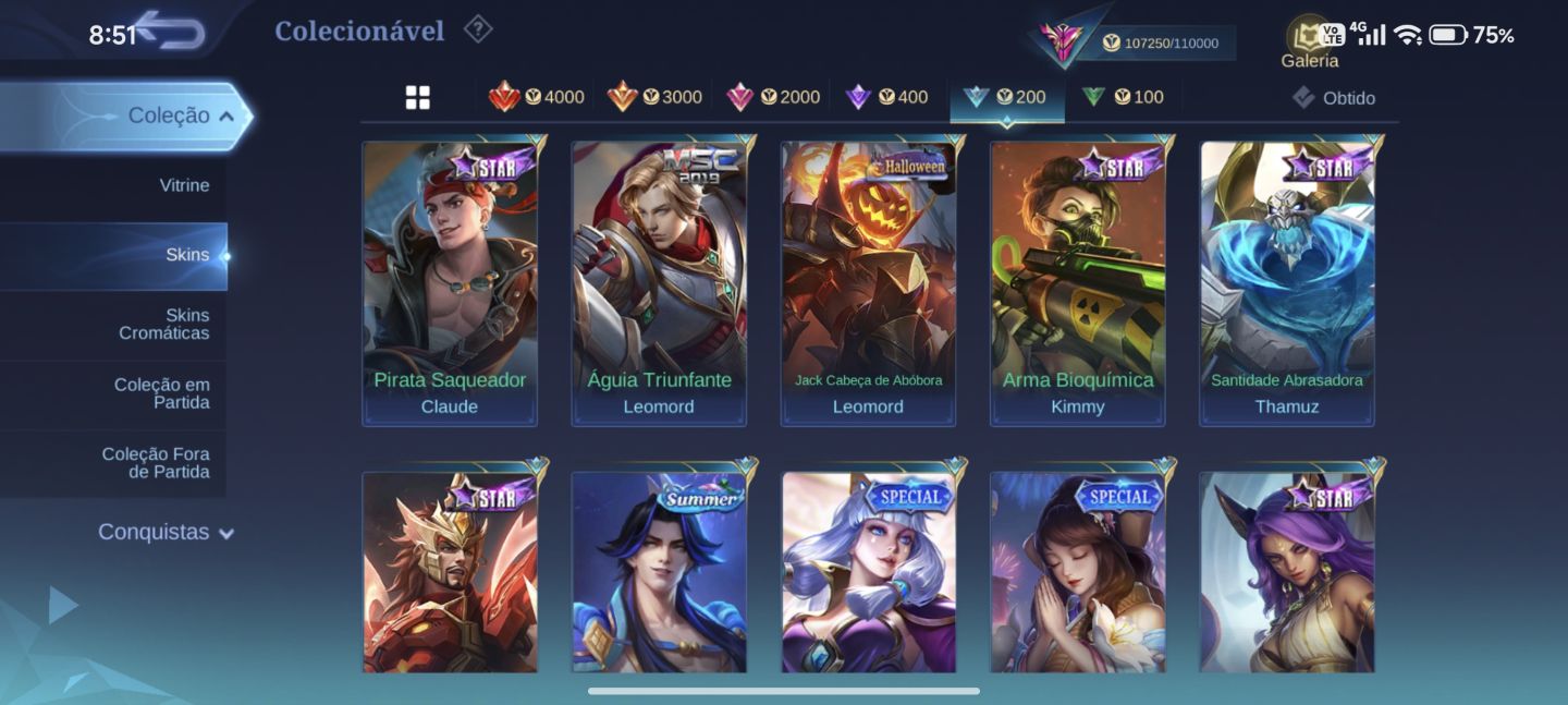 Conta Collabs Mobile Legends