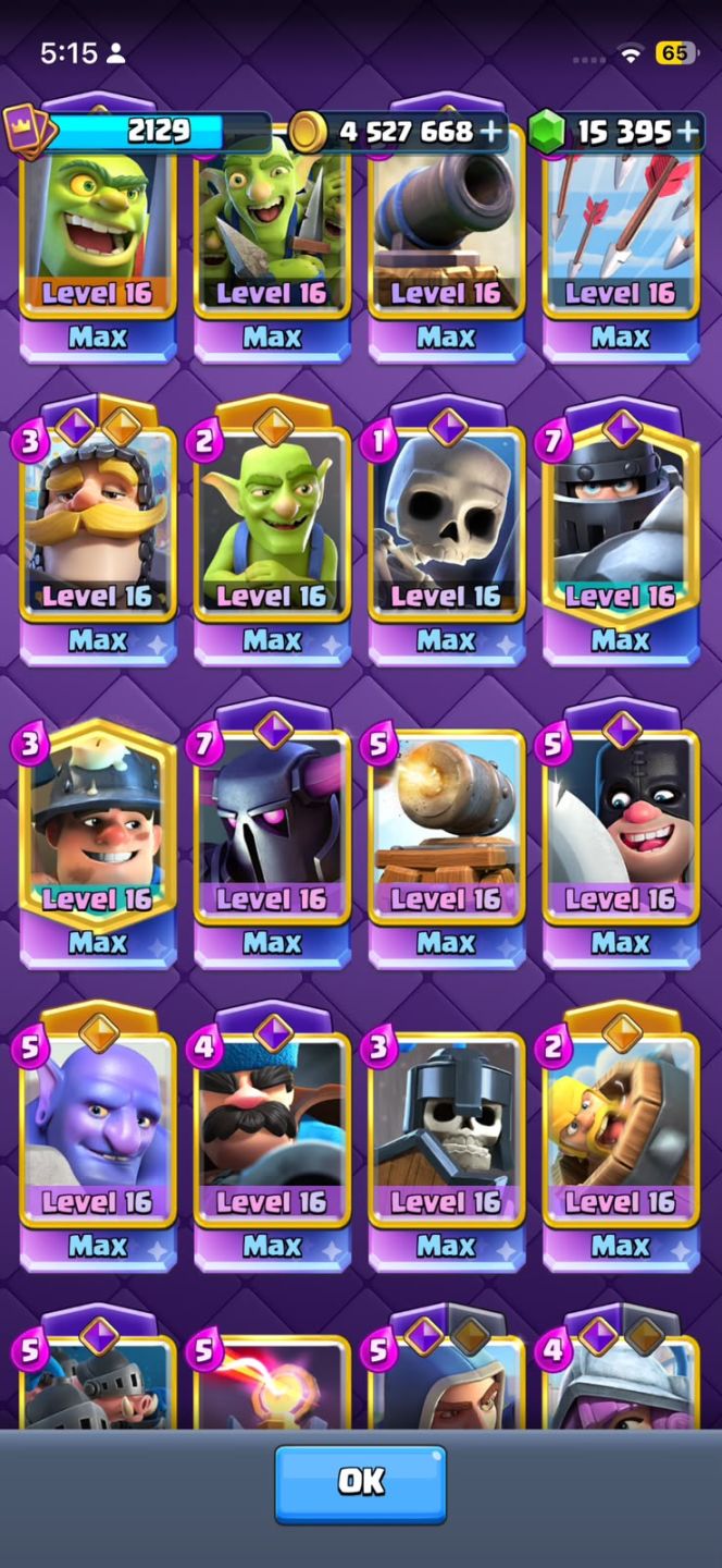 CONTA TOP Clash Royale (+10 anos de jogo e vários itens raros)