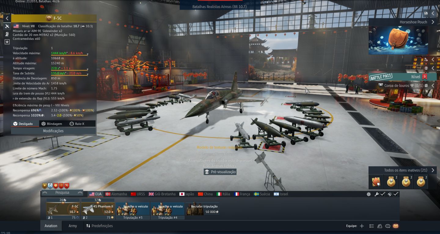 Conta War thunder Top tier em aviação