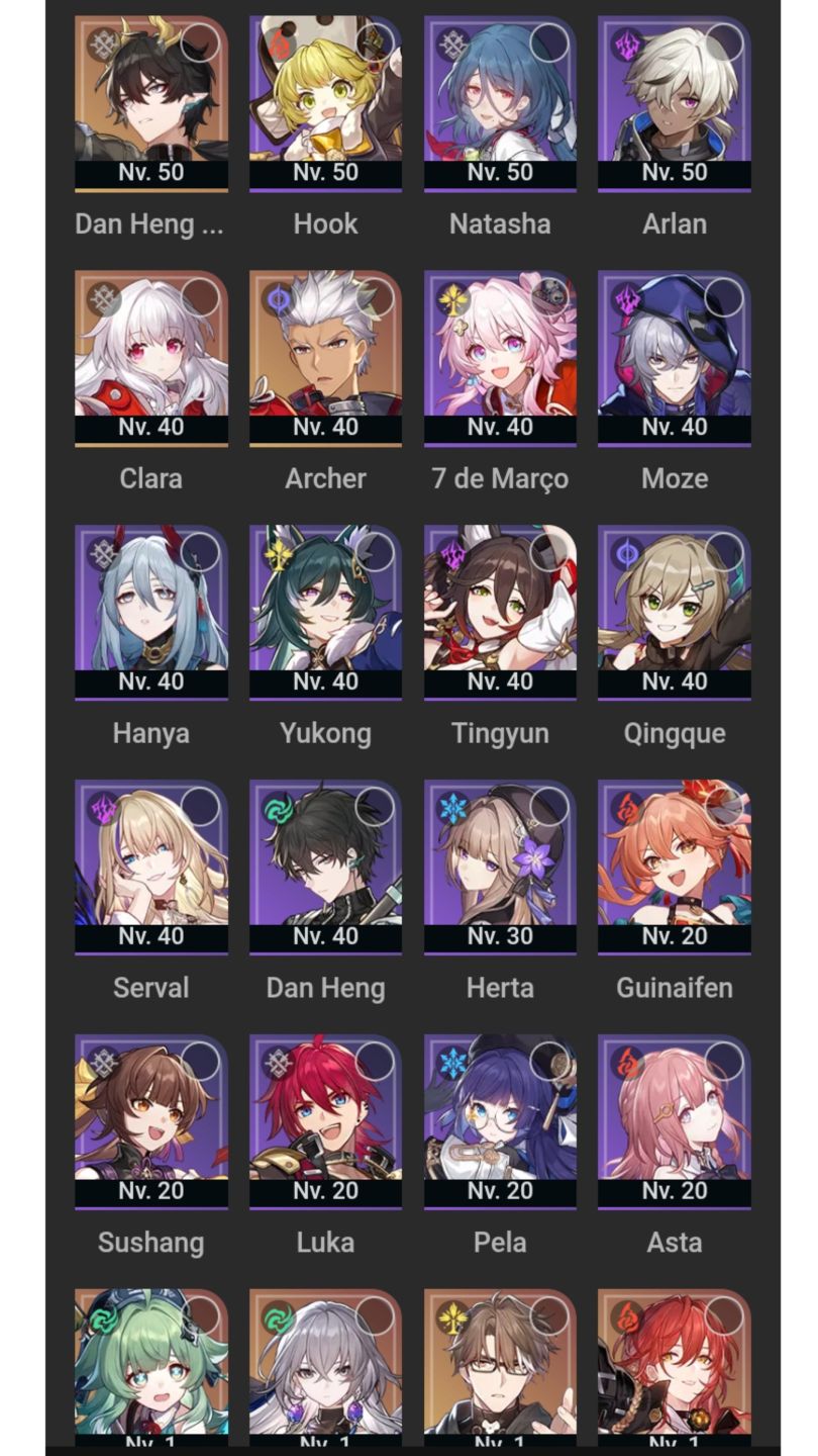 CONTA GENSHIN E HONKAI MID/END GAME