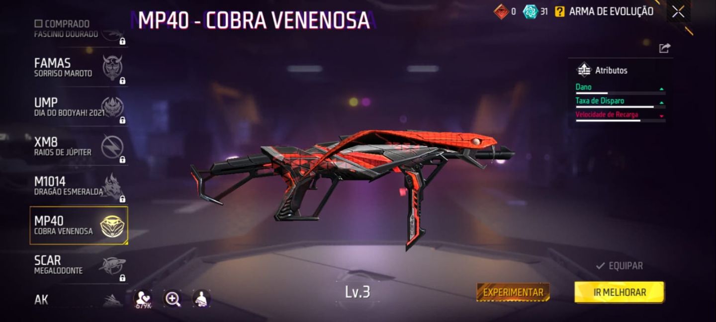 Conta free fire - 3 passes