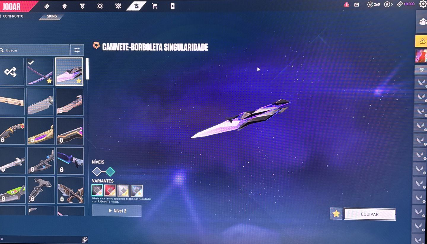 VALORANT LVL 33 | SEM ELO | BUTTERFLY SINGULARIDADE + EX.O + KURONAMI | ORIGINAL