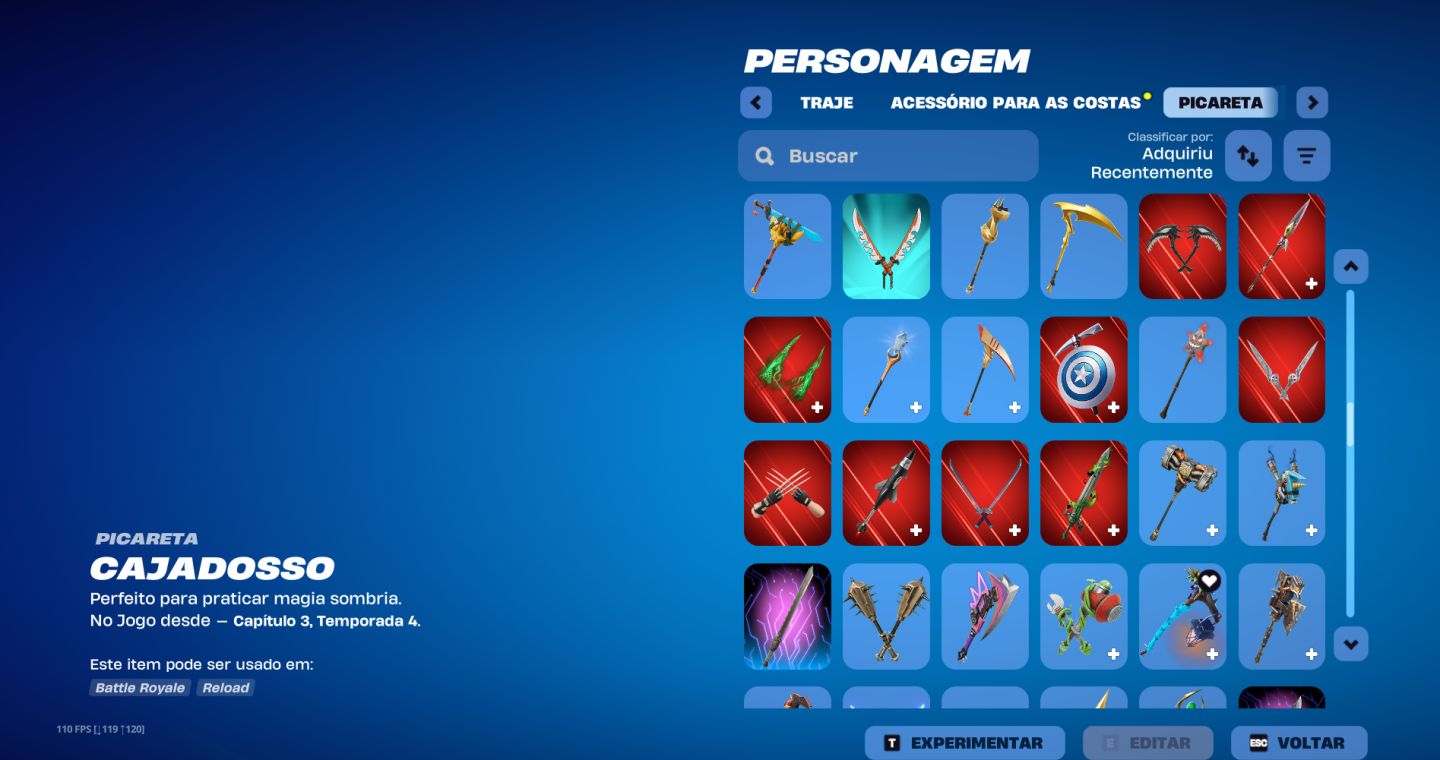 Conta de Fortnite com várias skins desde do capítulo 1 temporada 5