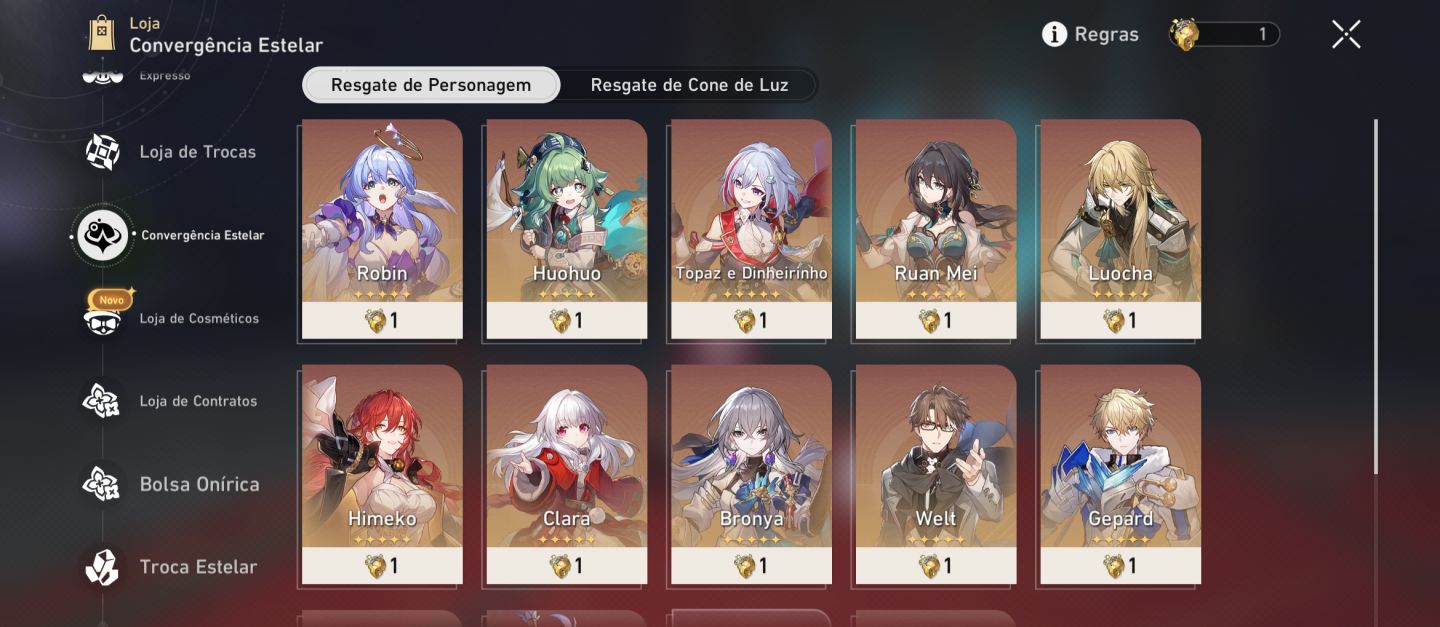 Conta hsr 9000 de jade Castorice+cone e noite eterna+cone
