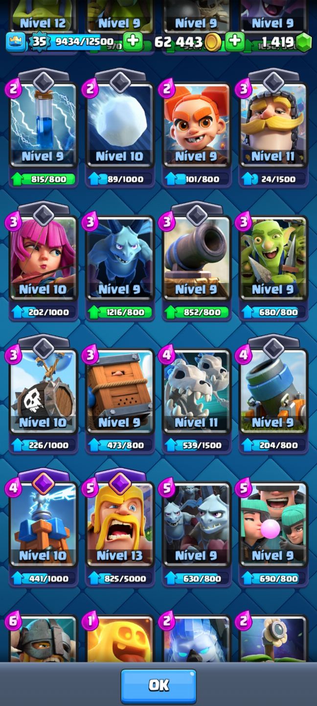 Conta clash royale arena 20