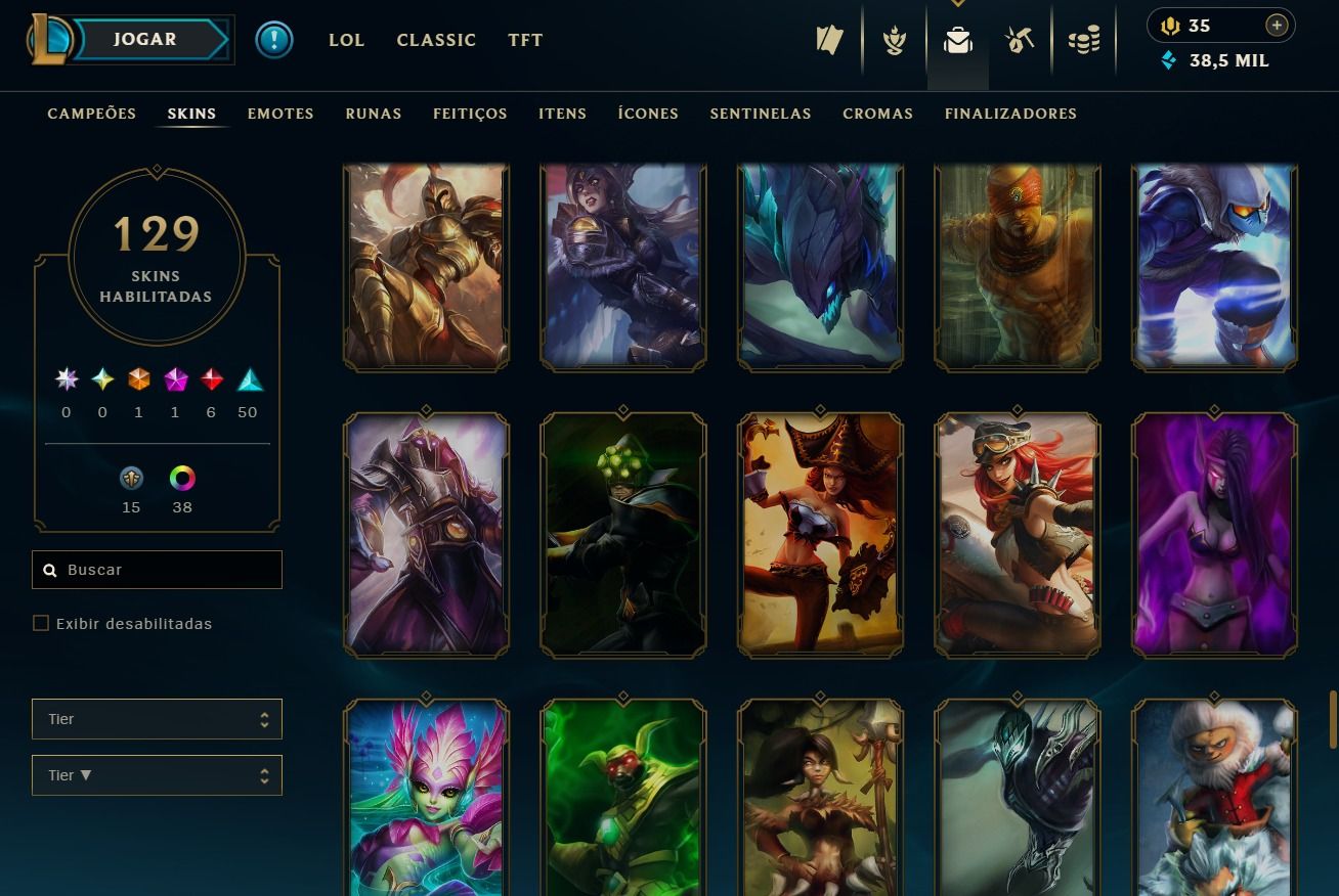 CONTA DE 2020 - 129 SKINS - LVL 328 - TODOS CAMPEÕES - 38K DE EA - 38 CROMAS