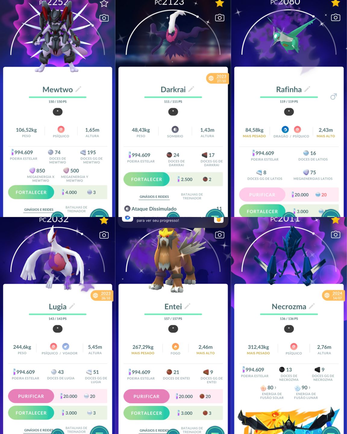 CONTA POKÉMON GO PREMIUM | Mewtwo Armadura - Primou - Rayquaza Mega