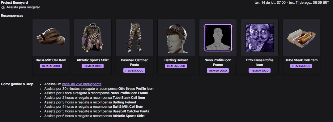 [MENOR PREÇO] TWITCH DROPS - The Outlast Trials / MUITOS ITENS UNICOS E RAROS