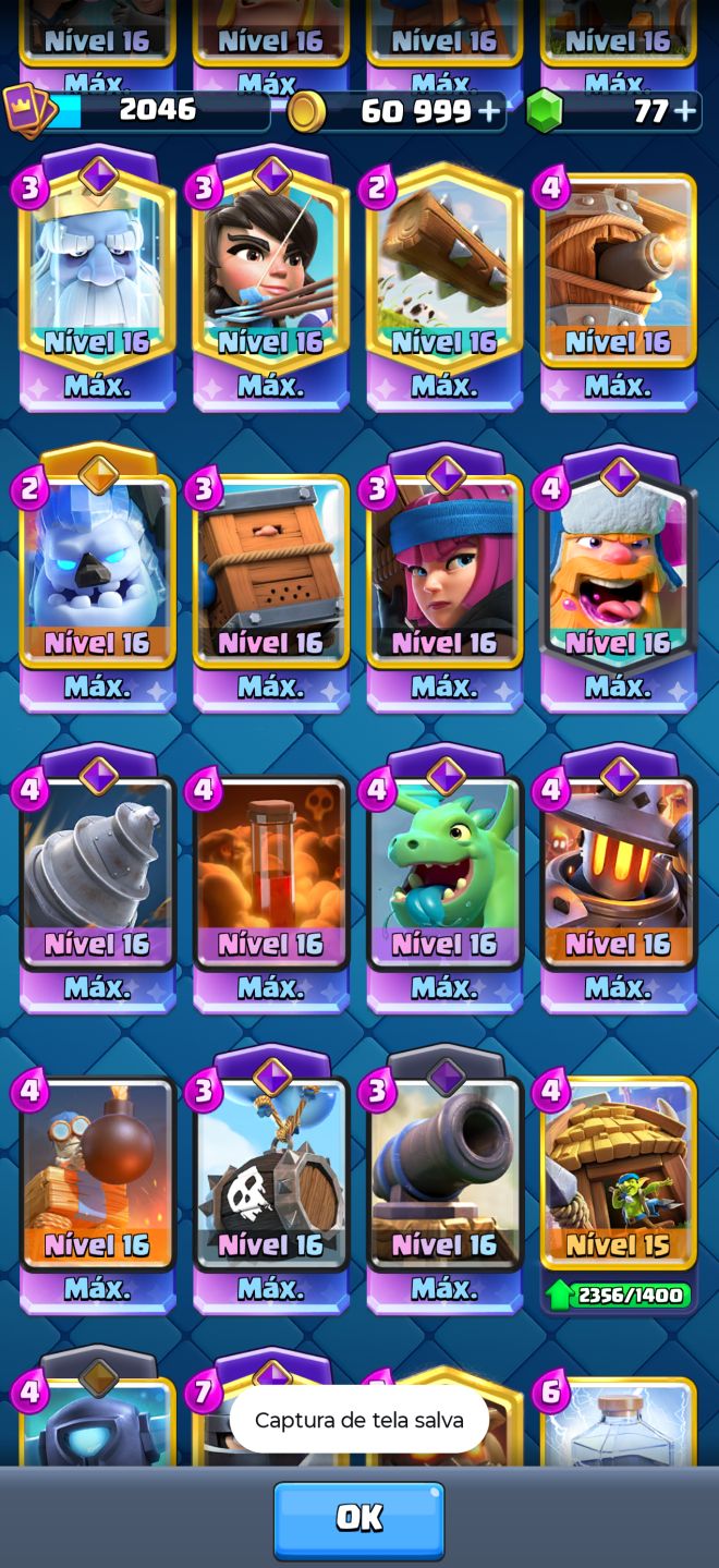 Conta clash royale nível global