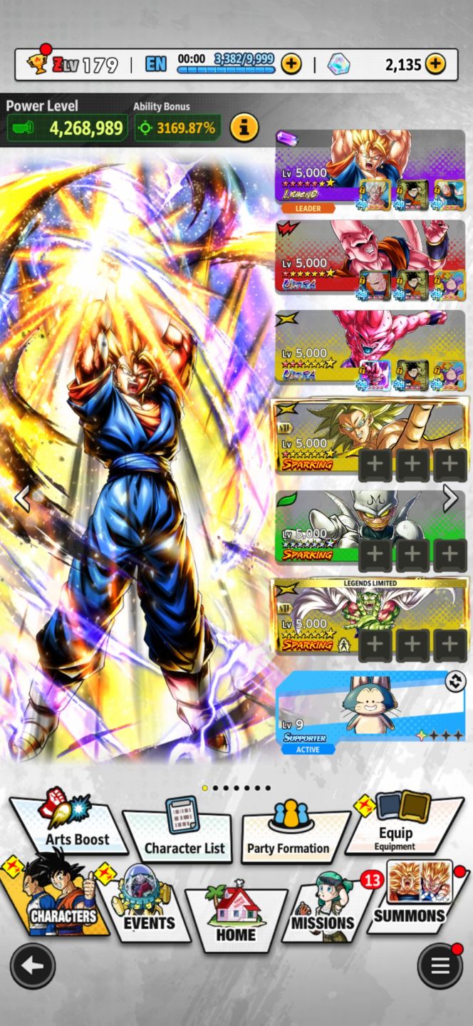 CONTA DRAGON BALL LEGENDS - MID GAME - TIME ANTI-META + 2K DE CRYSTAIS