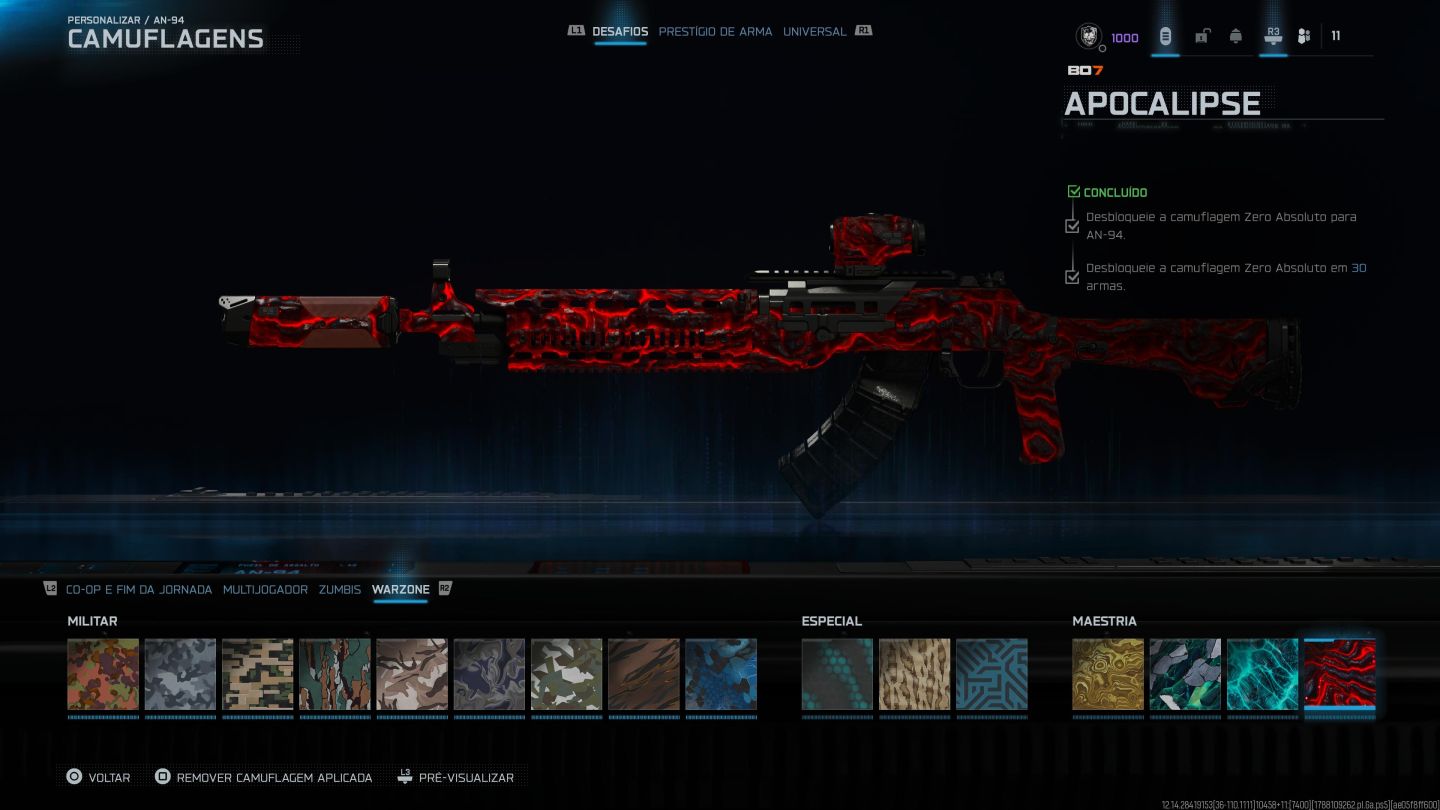 CONTA COM NUKE, IRIDESCENTE, 4 CAMU DE MAESTRIA E DIVERSOS OUTROS ITENS