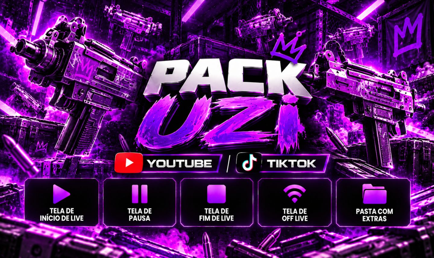 PACK STREAMER COMPLETO | CS2, GTA 6, FORTNITE, COD, MINECRAFT | YOUTUBE E TIKTOK