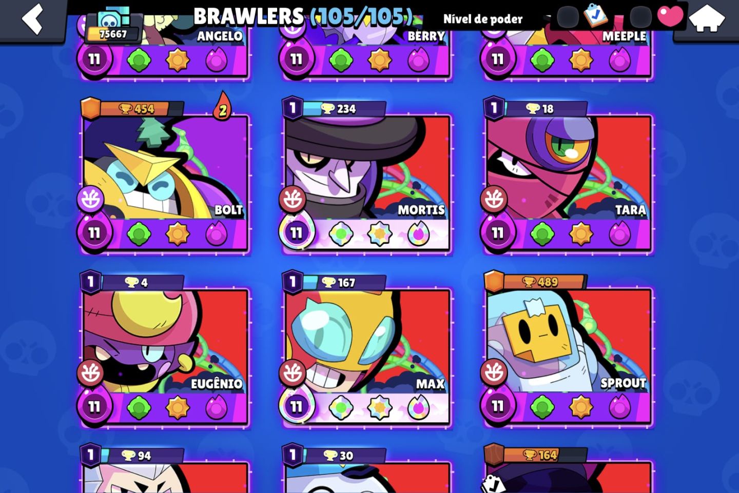 Conta Brawl Stars extremamente upada e antiga ( valor negociável)