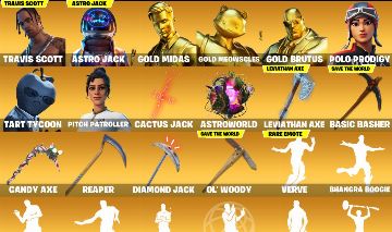 Travis Scott + Astro Jack + Psycho Bandit + Leviathan Axe + Reaper | 264 Skins