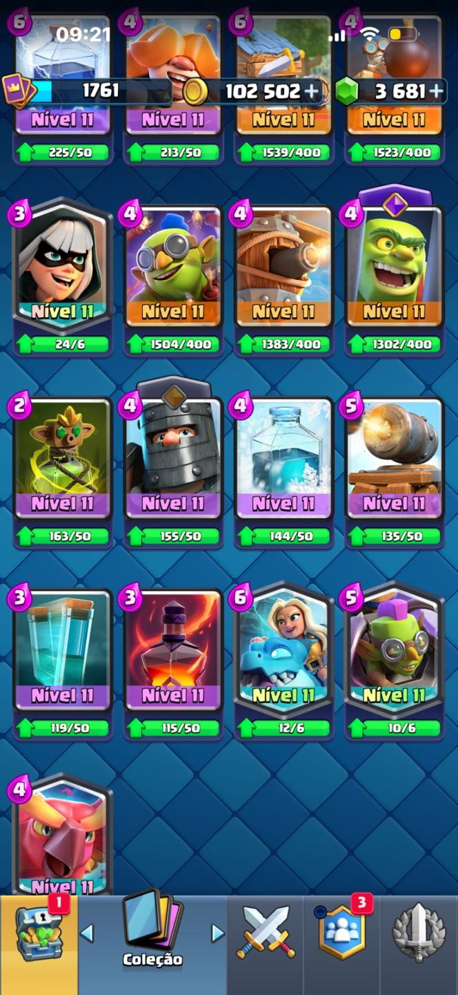 CONTA DE CLASH ROYALE FULL ACESSO 10827K - TODAS AS CARTAS - TORRE NIVEL 15