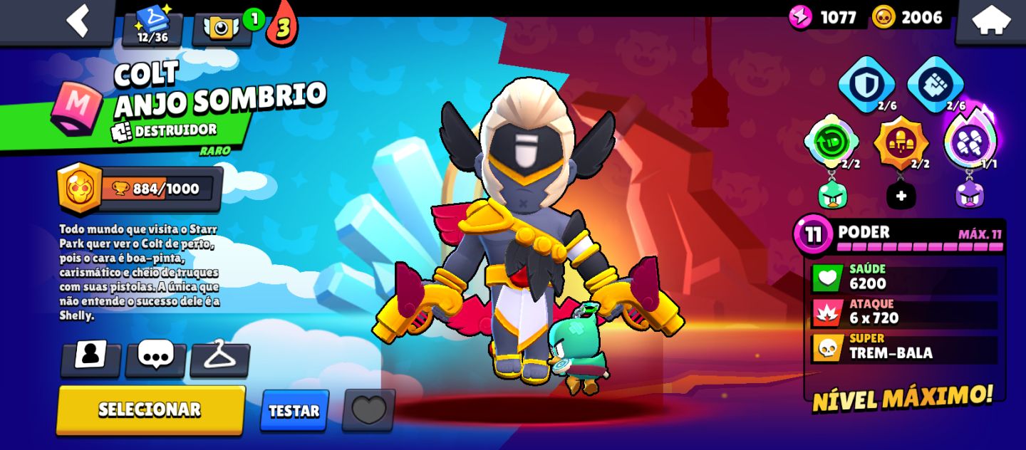 Conta de brawl stars com 2500 troféus skin lendária e muito mais