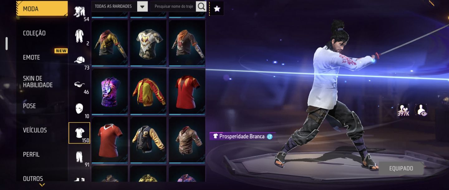 CONTA FREE FIRE NV.53 | 240+ ITENS | 54 CONJUNTOS