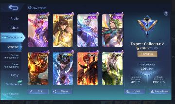 1x CONTA MOBILE LEGENDS 126 SKINS