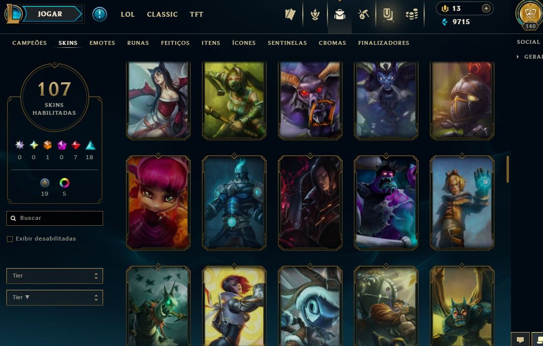 Full Acesso - 107 Skins - 120 Campeões - Level 140 Promoção Apenas Hoje!!!!