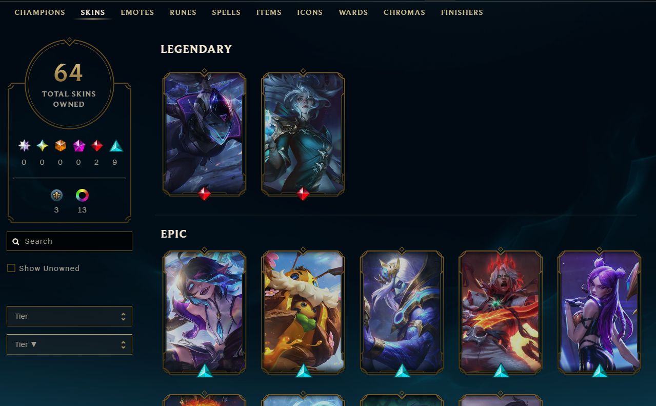 Conta Esmeralda 1 - 64 skins - 41 mil E.A - maestria com yasuo