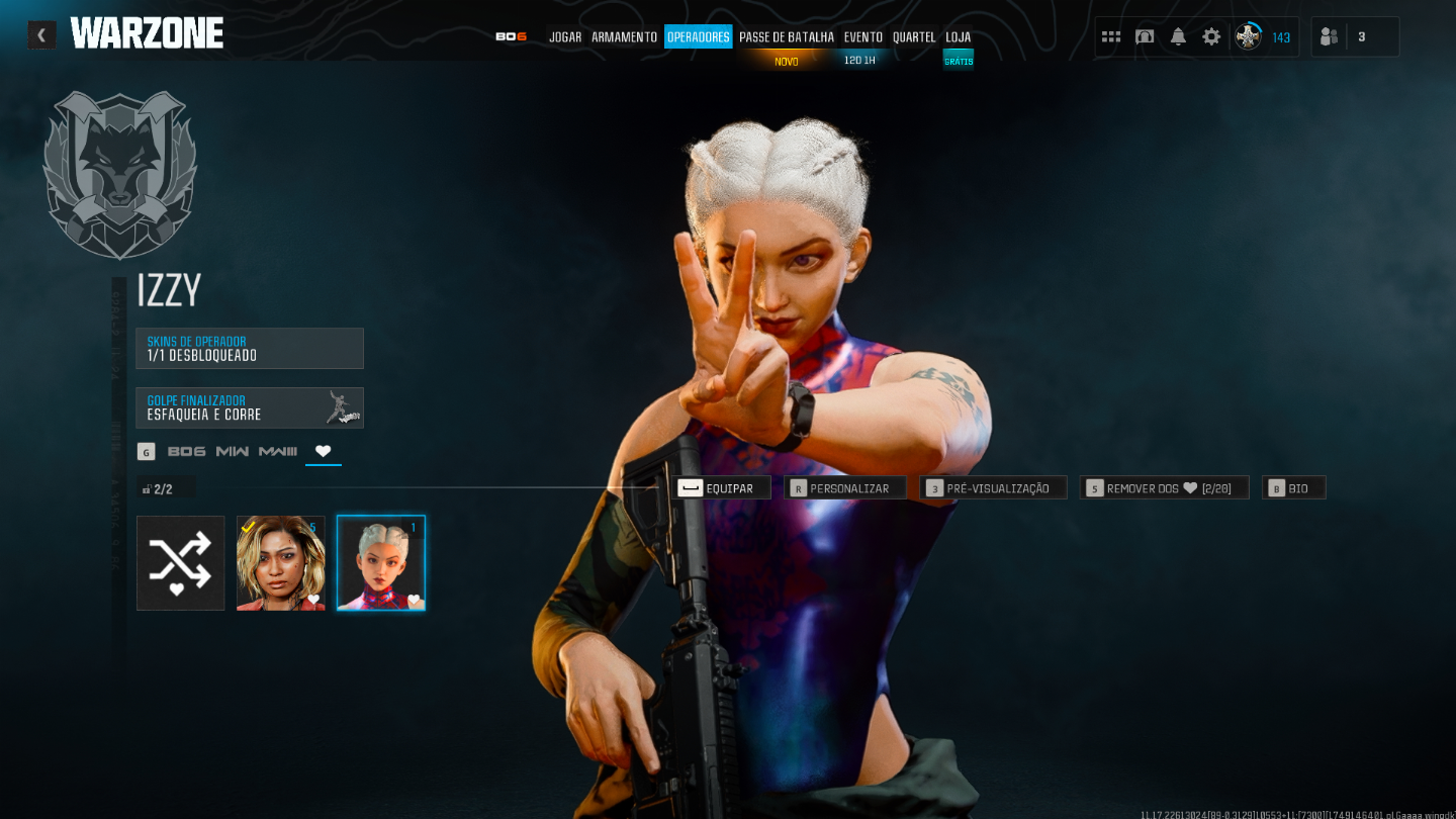 Conta warzone com muitas skins