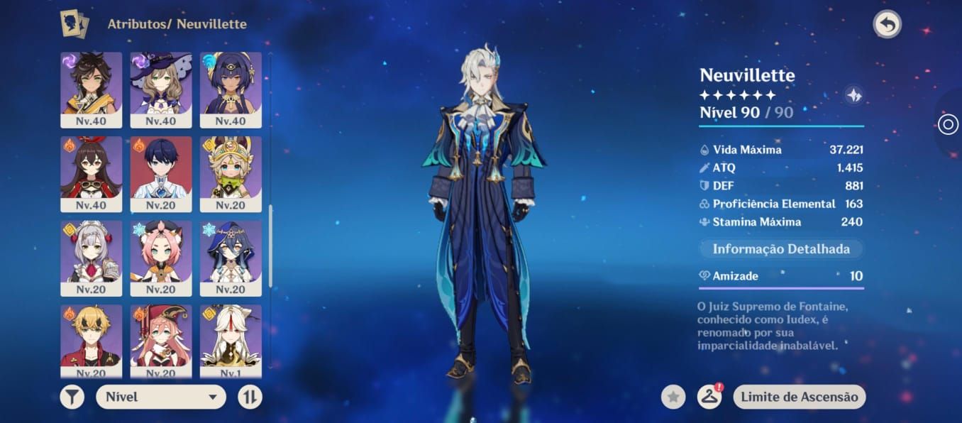 Neuvillette + assinatura + 7T5 + armas 5 estrelas Barato dms