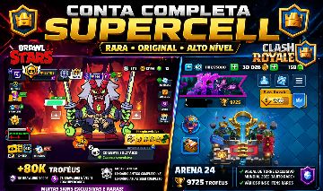 CONTA MUITO BOA DE BRAWL STARS, CLASH OF CLANS E CLASH ROYALE