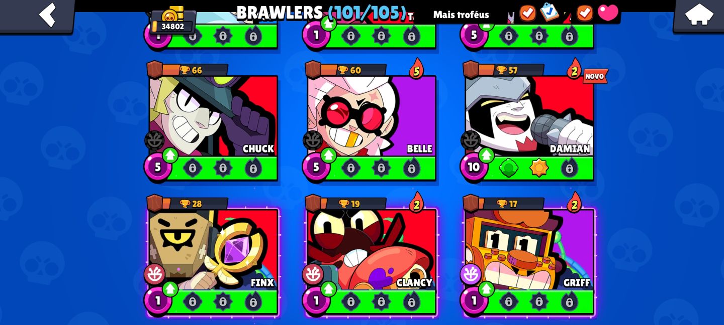 CONTA DE BRAW STARS COM 34K DE TROFÉUS