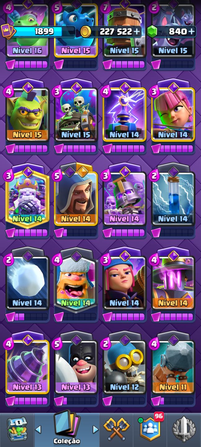 UMA DAS MELHORES CONTAS DE CLASH ROYALE EXTREMAMENTE BEM CUIDADA PRA SAIR RÁPIDO