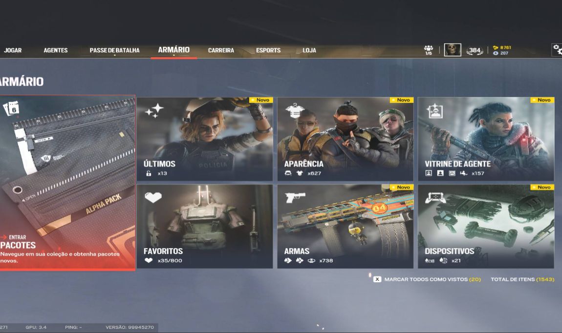 Conta de R6 2016 com varias SKINS