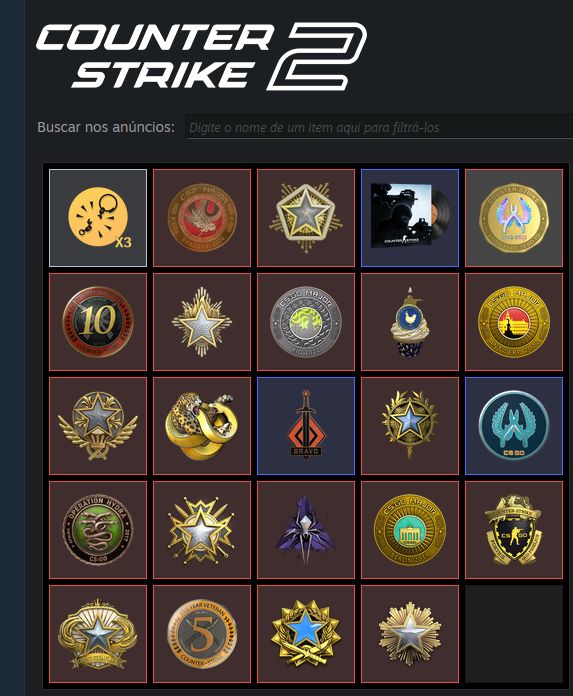 CONTA STEAM 14 ANOS/LEVEL 20 GC/PROPLAYERS DA FURIA E OUTROS/MAIS DE 26 MEDALHAS