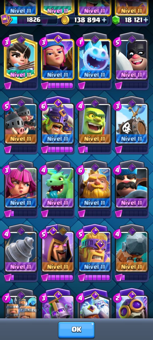 Promoção conta de clash royale [21 evos]