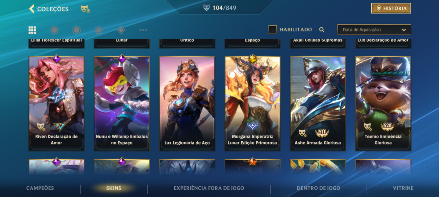 CONTA ANTIGA 5 ANOS LVL 217 WILD RIFT (WR,LOL, VAL)
