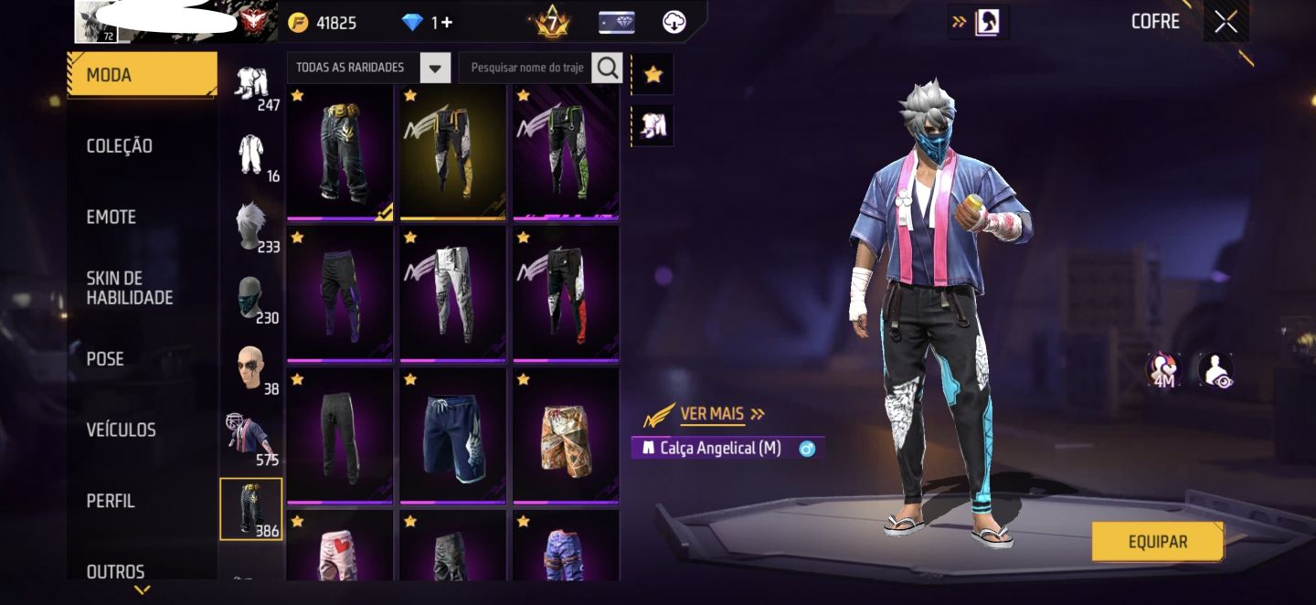 CONTA FREE FIRE PRIMEIROS PASSES PRIME 7 QUASE TODAS ANGÉLICAIS