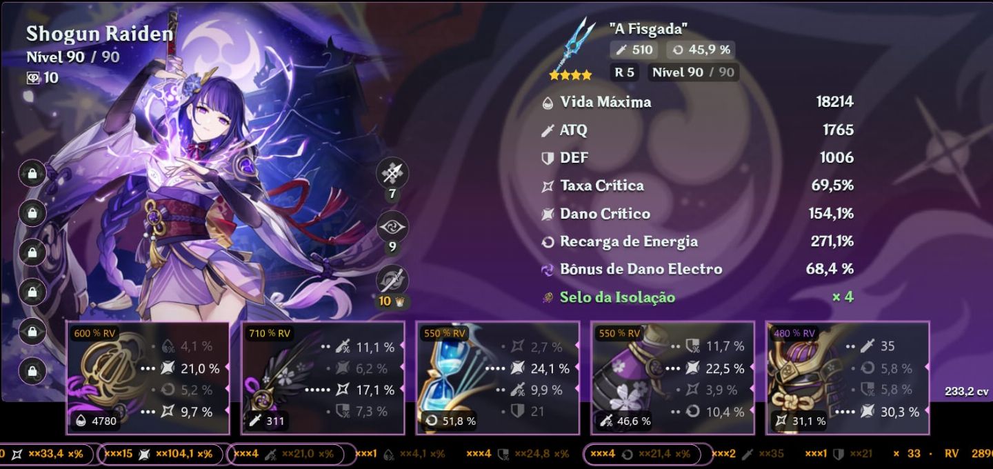 CONTA GENSHIN TODOS OS ARCONTES ENDGAME