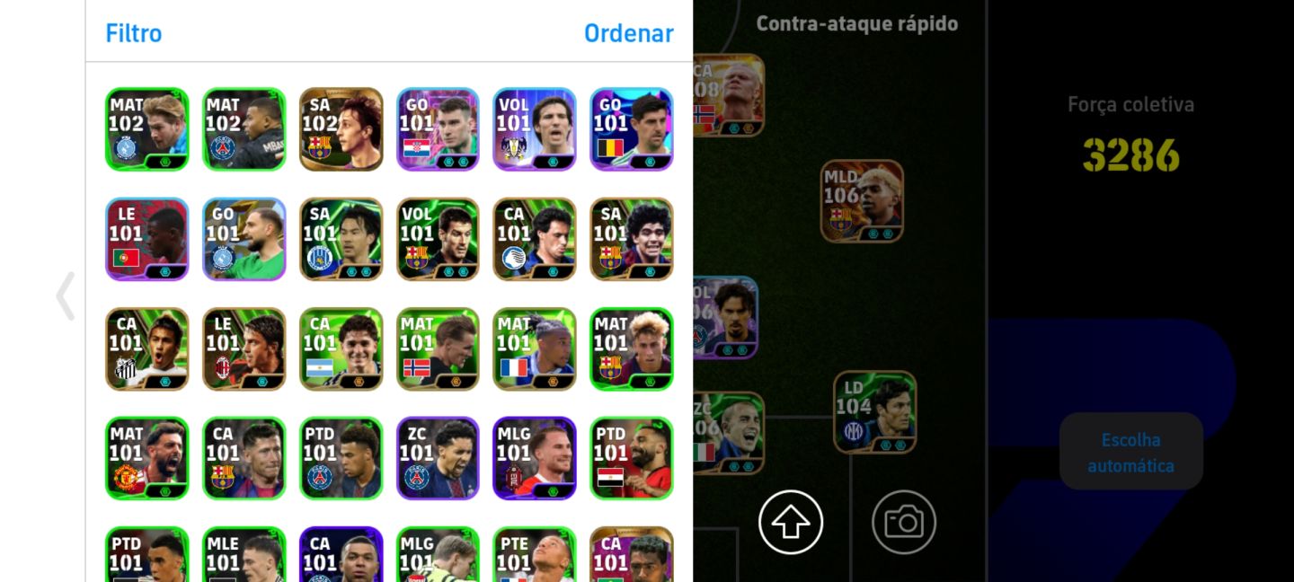Conta da época do pes força do time 3286