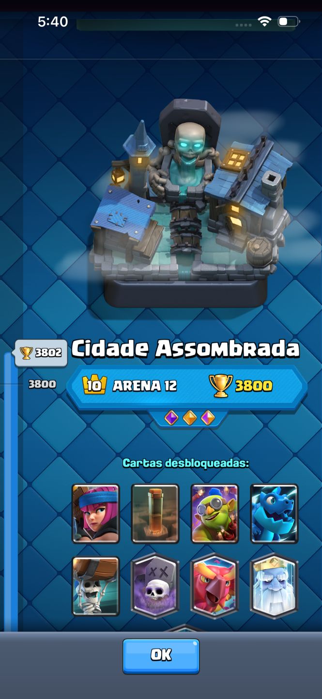 Conta clash Royale com mega cavaleiro nível 12 arena 12 mais princesa nível 11