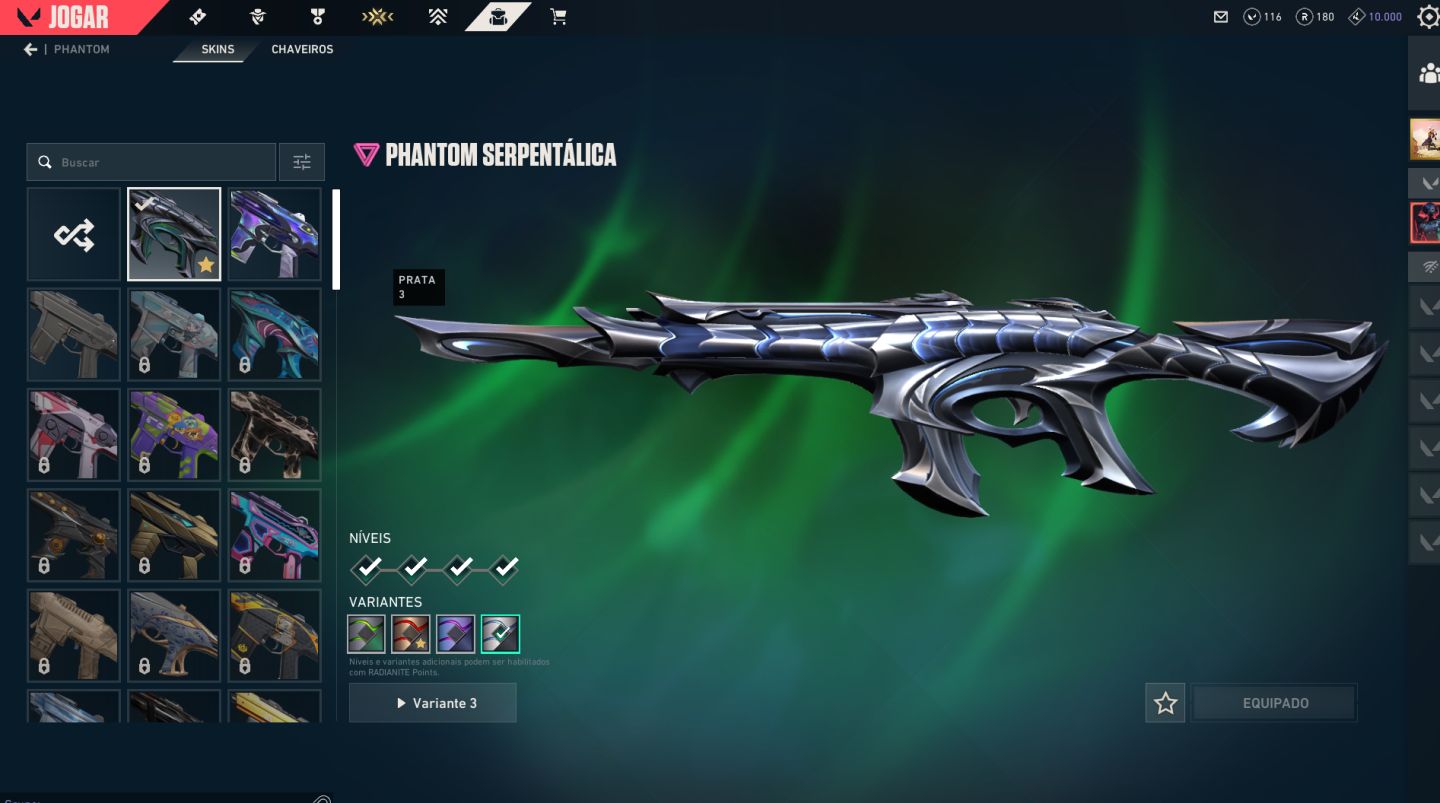 Conta valorant lvl 155 elo prata 3