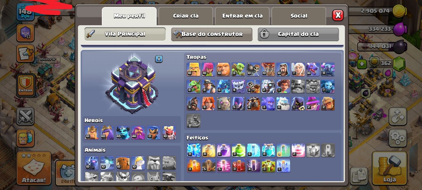 Combo de conta Supercell Clash Royale e Clash of clans
