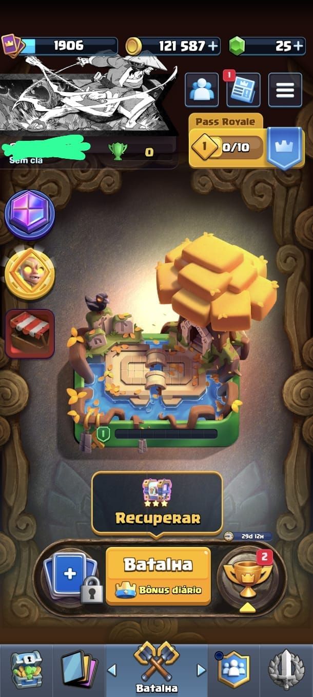 Conta Clash Royale, nível 1906 14K de troféus, 29 cartas full