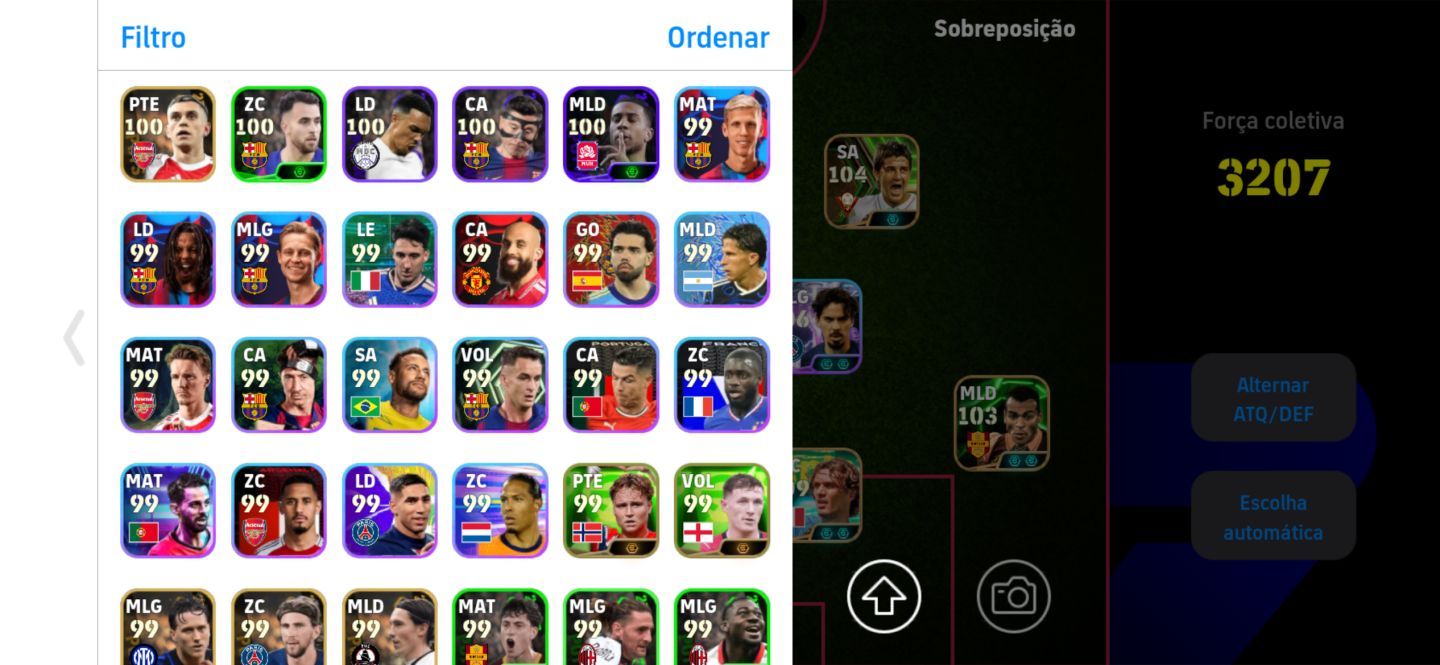 Contra Braba,MALDINI 108+FORLAN TSUBASA 104 + VITINHA 106 + NEYMAR BLITZ 102