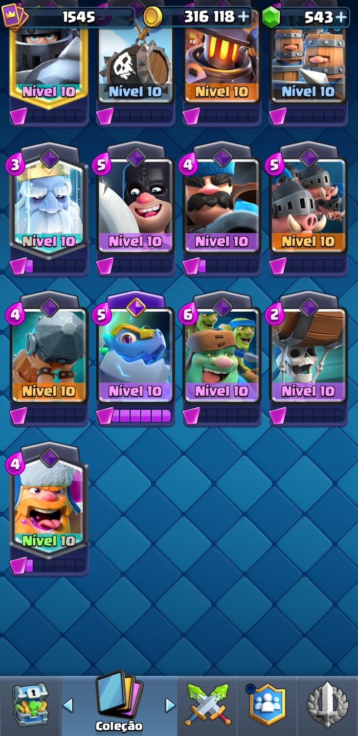 CONTA CLASH ROYALE 8 ANOS DE JOGO