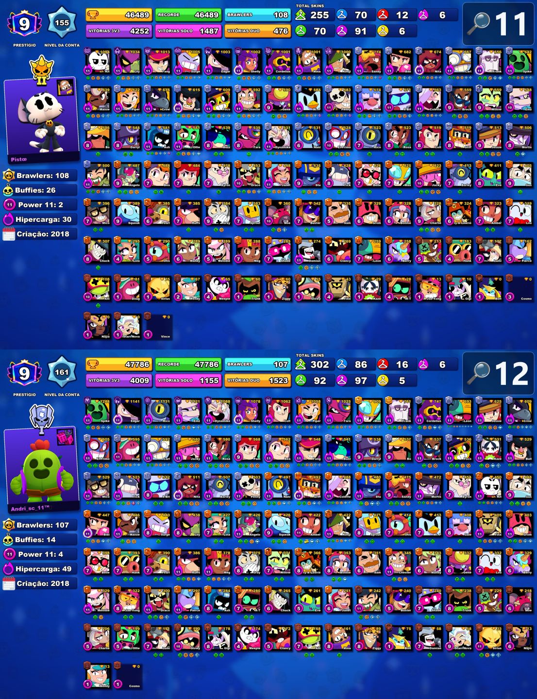 [SKINS RARAS] CONTA PROFISSIONAL BRAWL STARS - CONTAS FULL ACESSO PERMANENTE
