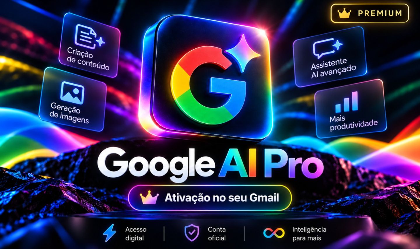 Google AI Pro Plano Premium por mais tempo (ativação no seu email/conta)