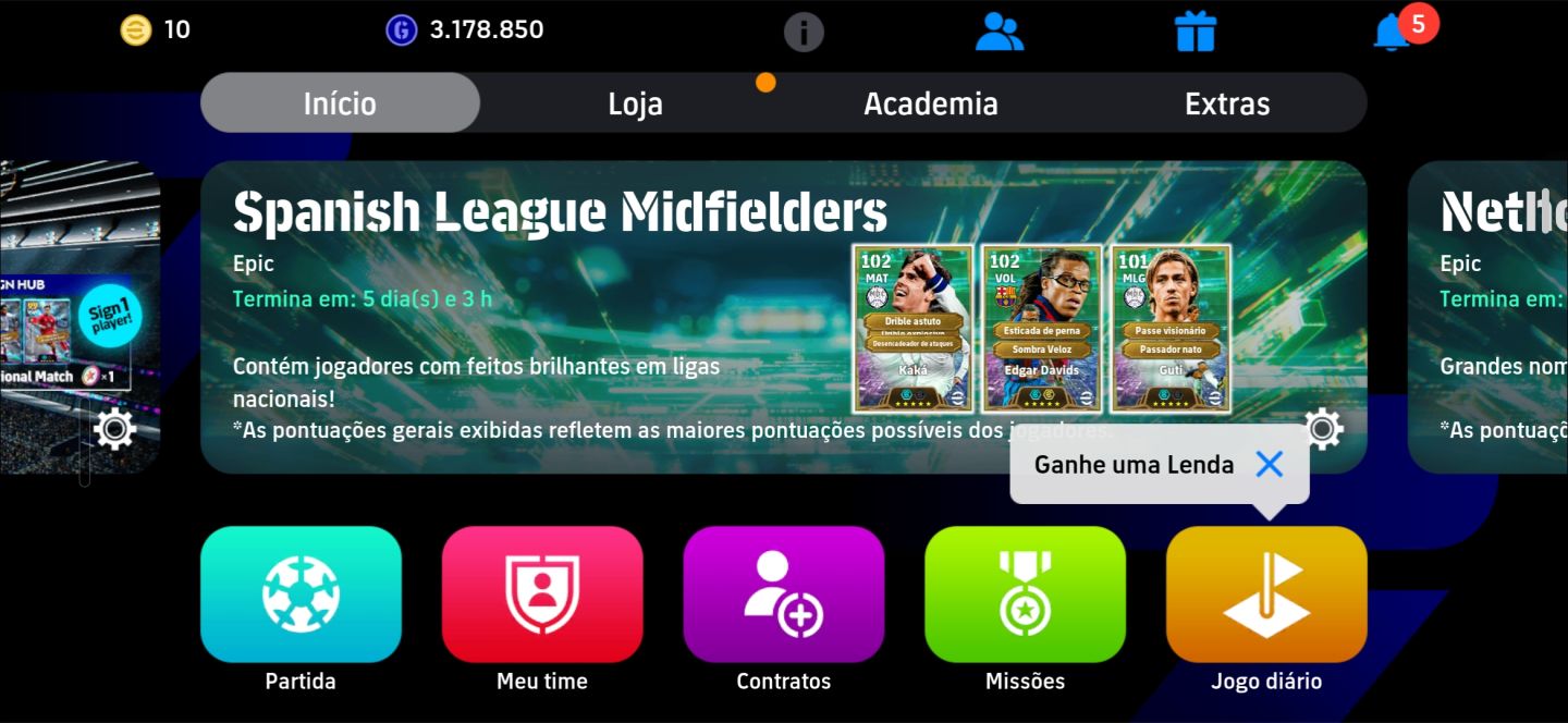CONTA EFOOTBALL 3232 FORÇA|RODRI,VIEIRA,YAMAL,GEORGE BEST,SUÁREZ E BALE|TIME TOP