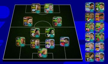 Conta Promissora de Efootball Mobile com Suarez e Aguero Blitz, Kvara e Thiago